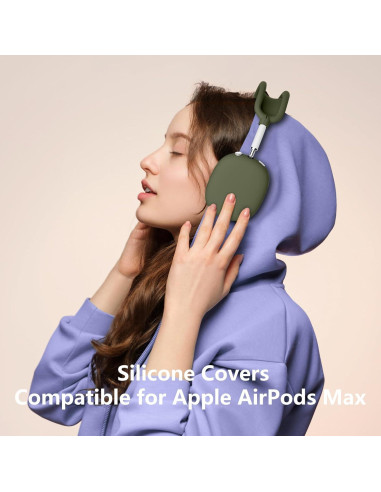 Funda de Silicona 4 en 1 para AirPods Max Polislime Verde Militar