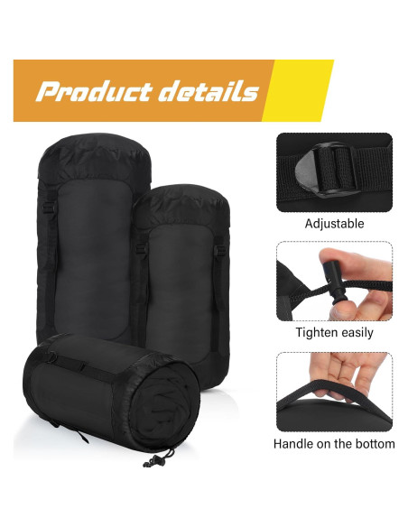 5 Sacos de Compresión Impermeables GliCraft para Mochilas 5L-35L