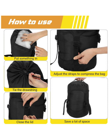 5 Sacos de Compresión Impermeables GliCraft para Mochilas 5L-35L