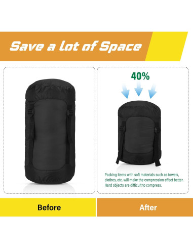 5 Sacos de Compresión Impermeables GliCraft para Mochilas 5L-35L