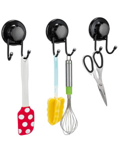 Gancho de Succión SANNO 2 Piezas Acero Inoxidable Negro 2