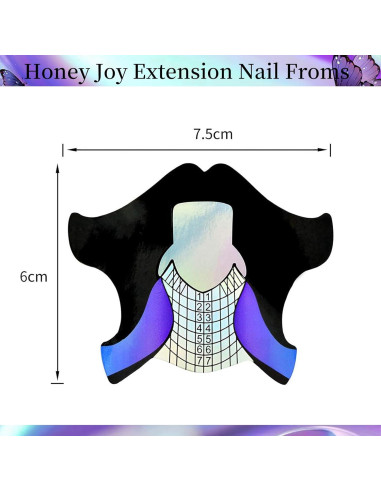 100 Piezas Formas de Uñas Adhesivas Honey Joy para Gel Constructor