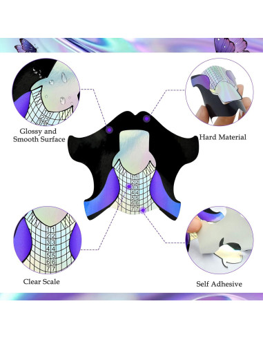 100 Piezas Formas de Uñas Adhesivas Honey Joy para Gel Constructor