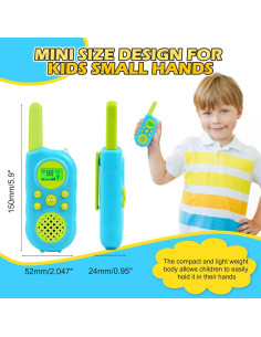 Walkie Talkies para Niños VOOPON 22 Canales Largo Alcance Azul 2