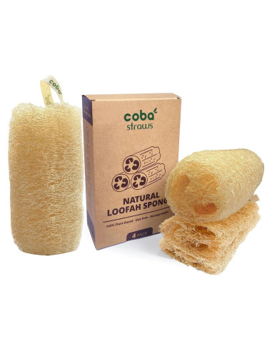 Esponja de Lufa Natural Coba Straws - Exfoliante Biodegradable 4 Unidades