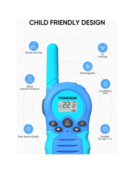 Walkie Talkies Recargables FOREDOM para Niños 3 Unidades