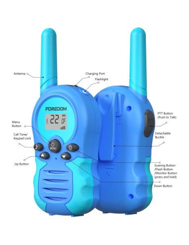 Walkie Talkies Recargables FOREDOM para Niños 3 Unidades