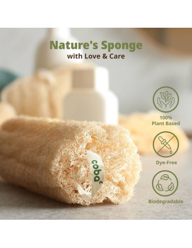 Esponja de Lufa Natural Coba Straws - Exfoliante Biodegradable 4 Unidades