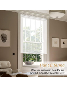 Cortinas Enrollables LUCKUP 20x72 cm Filtrantes de Luz Blancas 2