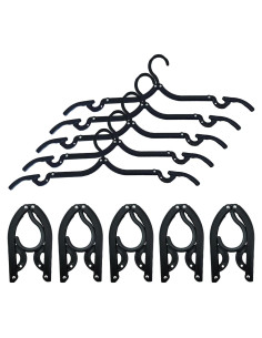 10 Perchas de Viaje Plegables CADEVED - Antideslizantes, Negras