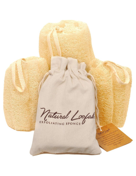 Esponjas Exfoliantes de Lufa Natural Artesanales - Paquete de 3