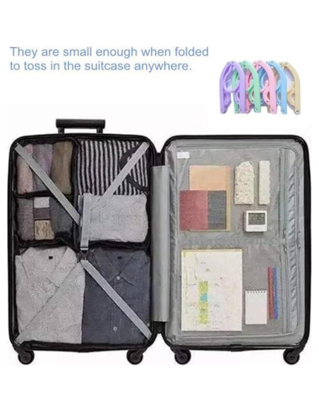 10 Perchas de Viaje Plegables CADEVED - Antideslizantes, Negras