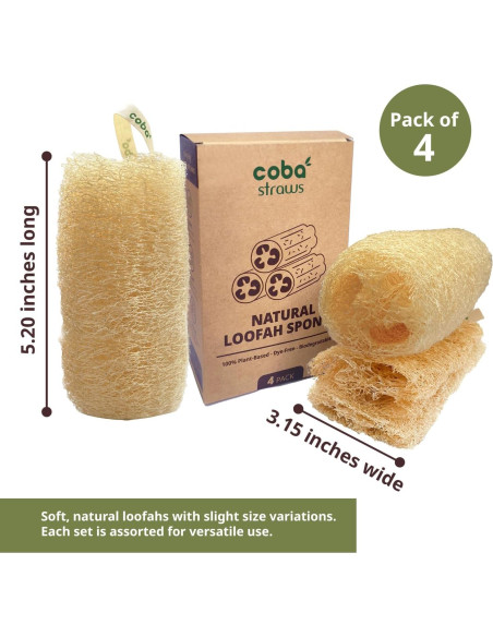 Esponja de Lufa Natural Coba Straws - Exfoliante Biodegradable 4 Unidades Esponja de Lufa Natural Coba Straws - Exfoliante Biodegradable 4 Unidades