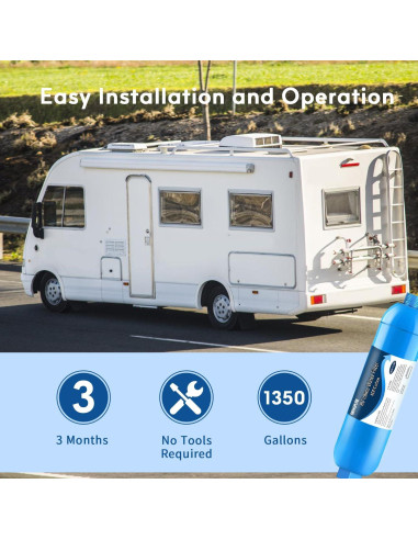 Filtro de Agua Inline Bringpure para RV, Paquete de 2, NSF 42/372