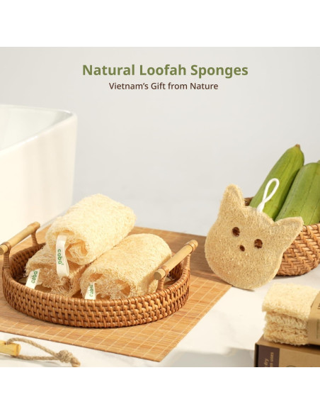 Esponja de Lufa Natural Coba Straws - Exfoliante Biodegradable 4 Unidades Esponja de Lufa Natural Coba Straws - Exfoliante Biodegradable 4 Unidades