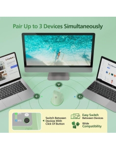 Ratón Vertical Inalámbrico Micropack MP-V01B Verde 3 Modos 2