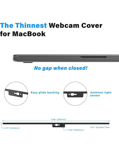 Cubierta de Webcam Eyebloc para MacBook Notch 2022 - Negra