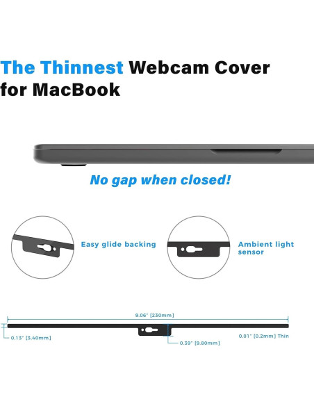 Cubierta de Webcam Eyebloc para MacBook Notch 2022 - Negra