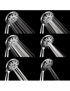 Cabezal de Ducha de Mano Couradric Cromo 6 Configuraciones 12.7 cm 2