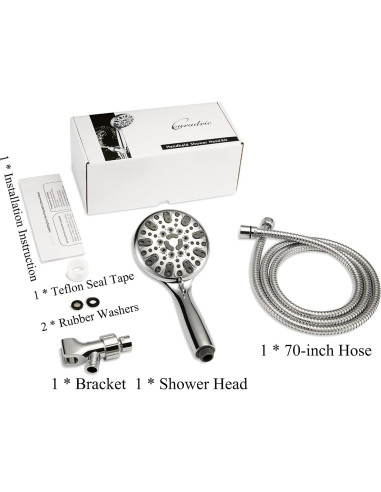 Cabezal de Ducha de Mano Couradric Cromo 6 Configuraciones 12.7 cm