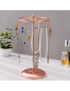 Organizador de Joyería MyGift de Metal Cobre con 24 Ganchos 2