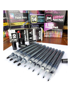 Marcadores de Pintura Acrílica Negra ArtShip Design - 10 Piezas 2