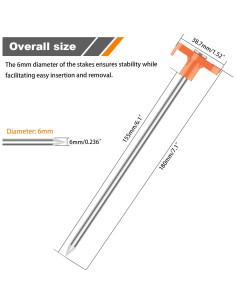 10 Estacas de Tienda Pesadas TEOYNGU 18cm Acero Galvanizado Naranja 2