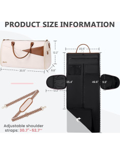 Bolsa de viaje 2 en 1 Joyrally para ropa y zapatos - Beige 2