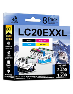 Cartuchos de Tinta Compatibles DOUBLE D LC20E - Paquete de 8