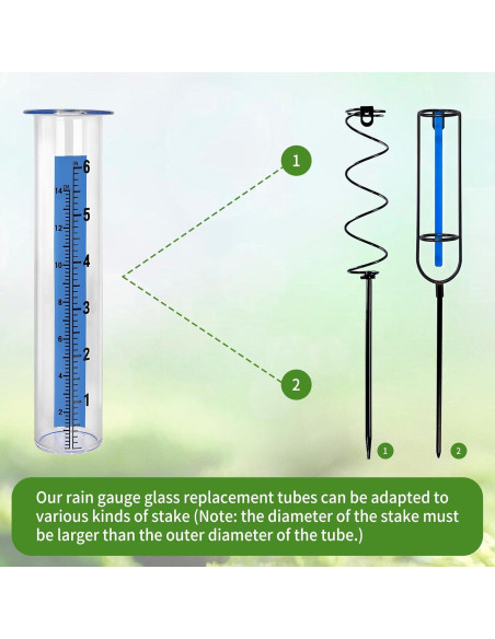 Pluviómetro Jowlawn 71 cm Azul con Estaca y Cepillo