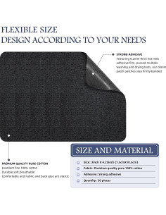 Parche Termoadhesivo de Denim KING MOUNTAIN 3x10.8cm Negro 2