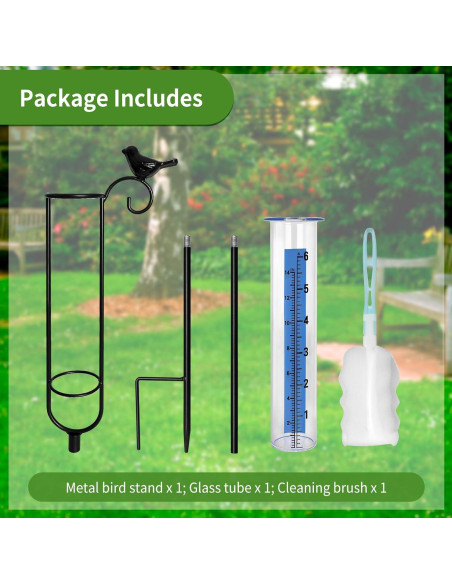 Pluviómetro Jowlawn 71 cm Azul con Estaca y Cepillo