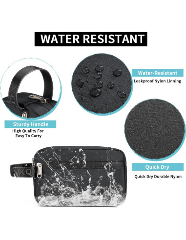 Bolsa de Aseo XQXA Negra para Hombres y Mujeres - Impermeable