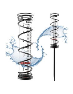 Pluviómetro Toiclebor RM-BS7-001, 17 cm, Soporte Metal, Doble Escala