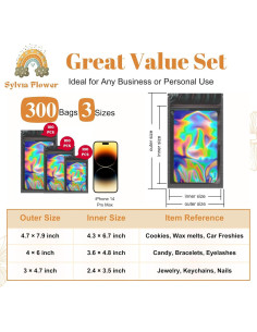 Bolsas Mylar Sylvia Flower 300 Unidades 3 Tamaños Reutilizables 2