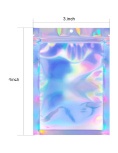 100 Bolsas Mylar Reutilizables 7.6x10.2cm a Prueba de Olores 2