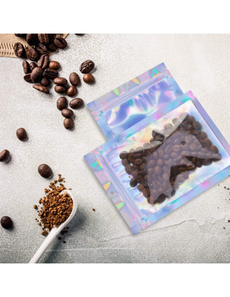 100 Bolsas Mylar Reutilizables 7.6x10.2cm a Prueba de Olores