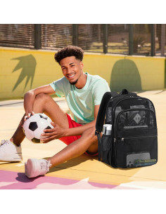 Mochila de Malla Resistente MOONBABY 33x14x44cm Negra 2