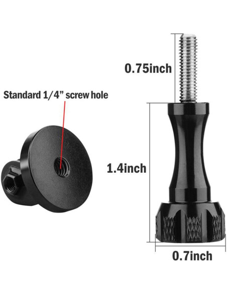 Adaptador de Montaje en Trípode ChromLives 1/4" para Cámaras de Acción