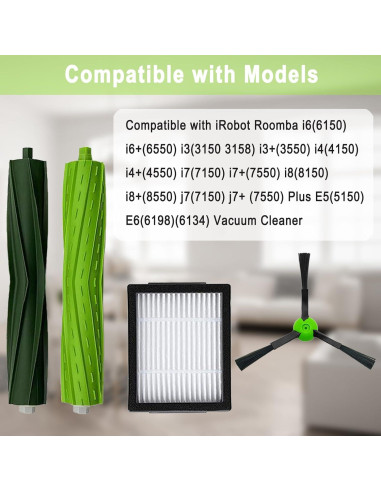 18 Piezas Repuesto iRobot Roomba i3 i4 i5 i6 i7 i8 E5 E6 E7 J7