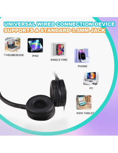 Auriculares para Niños ZHENWAY 003 Negros - Paquete de 25