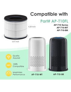 Filtro de Reemplazo HSIAMEN AP-T10FL para Purificador HoMedics 2