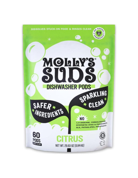 Bolsas de detergente para lavavajillas Molly's Suds 60 unidades cítricos