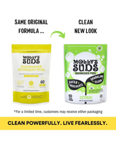 Bolsas de detergente para lavavajillas Molly's Suds 60 unidades cítricos 2