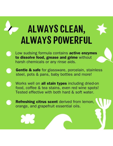 Bolsas de detergente para lavavajillas Molly's Suds 60 unidades cítricos