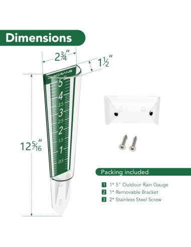 Medidor de Lluvia Circrane 12.7 cm Exterior con Soporte Verde