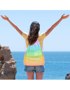 Mochila de Cuerda de Malla Fiodrimy Grande para Gimnasio 38x50cm 2