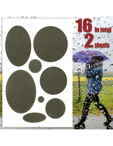 16 Parches de Reparación Autoadhesivos Pndeyo Nylon Verde