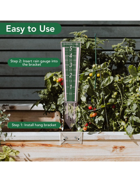 Medidor de Lluvia Circrane 12.7 cm Exterior con Soporte Verde