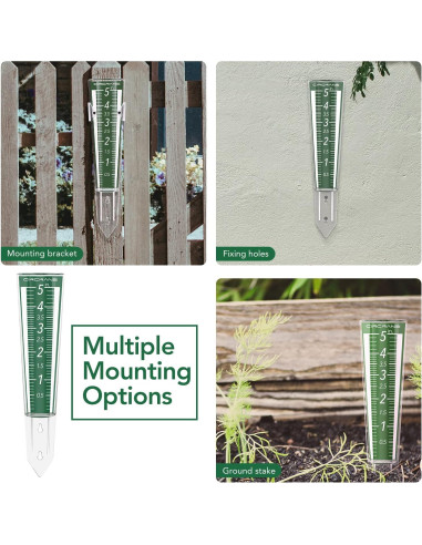 Medidor de Lluvia Circrane 12.7 cm Exterior con Soporte Verde